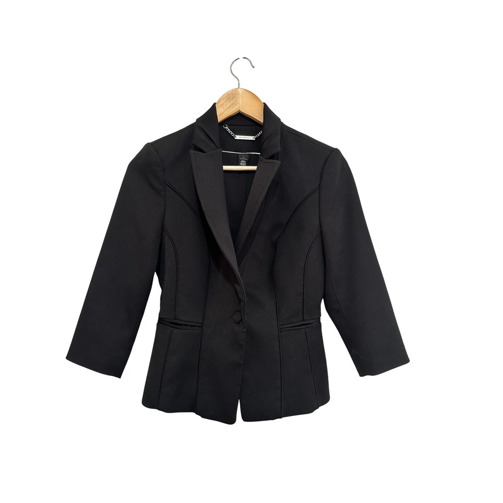White House Black Market Black Blazer Size 2 3/4 Sleeve Career Business Casual